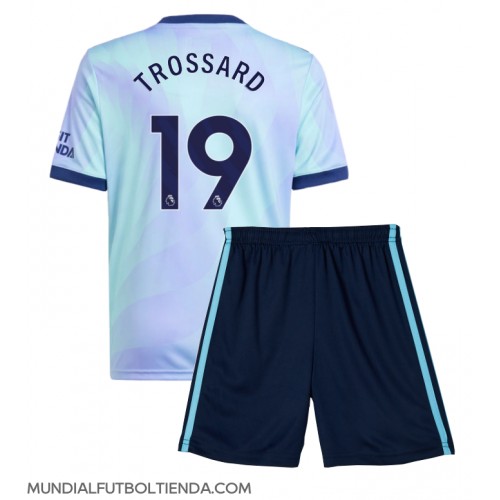 Camiseta Arsenal Leandro Trossard #19 Tercera Equipación Replica 2024-25 para niños mangas cortas (+ Pantalones cortos)